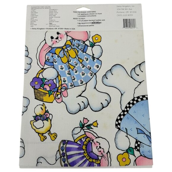 Daisy Kingdom No-Sew Fabric Applique Bunches of Bunnies Iron On #6270 Rabbit - Picture 6 of 6